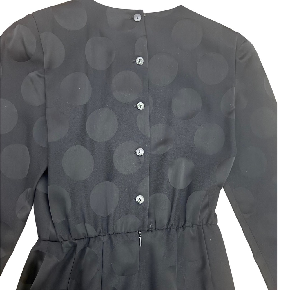Liz Claiborne vintage Black Polka dot tulip career dress sz 8 - Picture 10 of 10